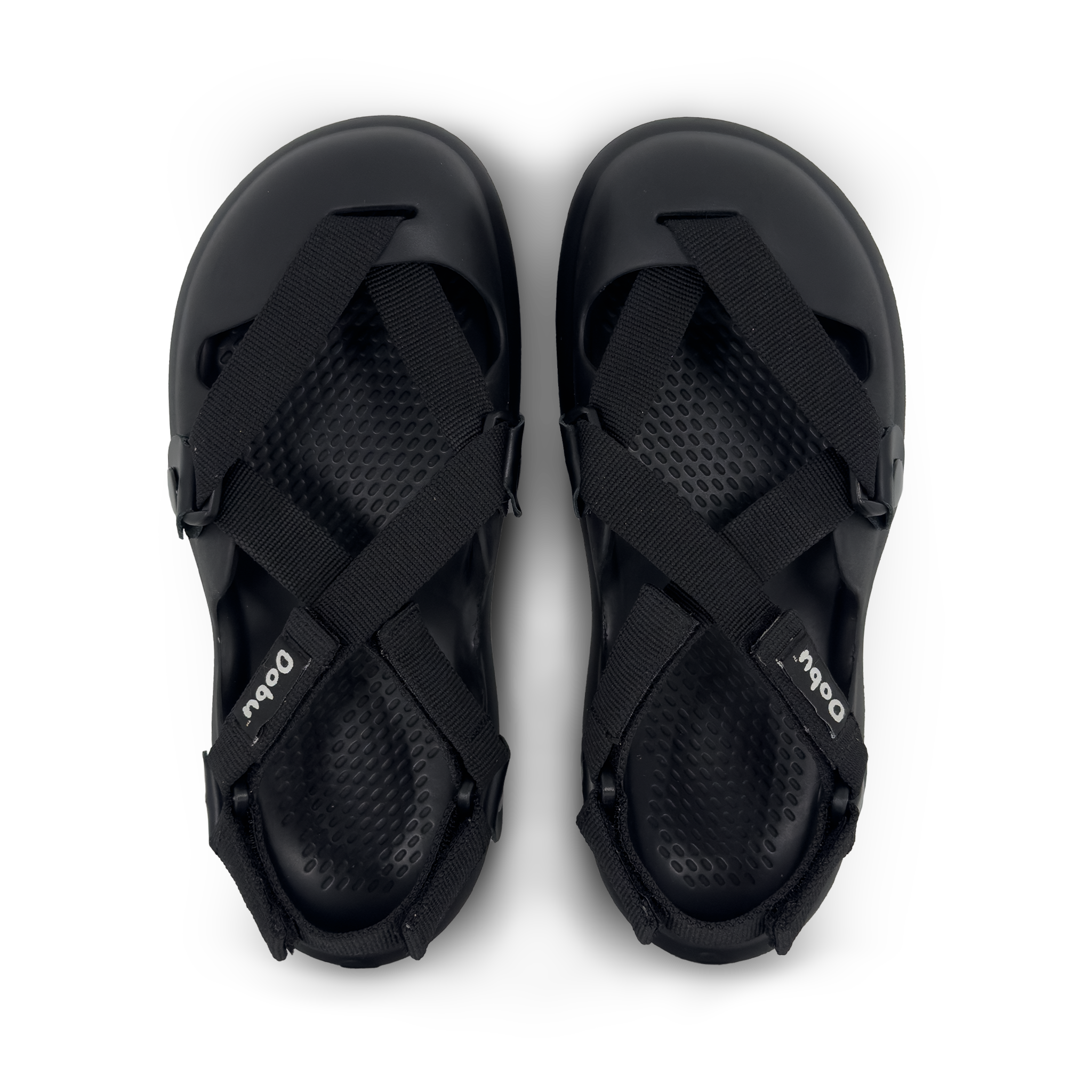 Scarpa sabot completamente nera con suola barefoot in EVA e sistema componibile HUKUP™