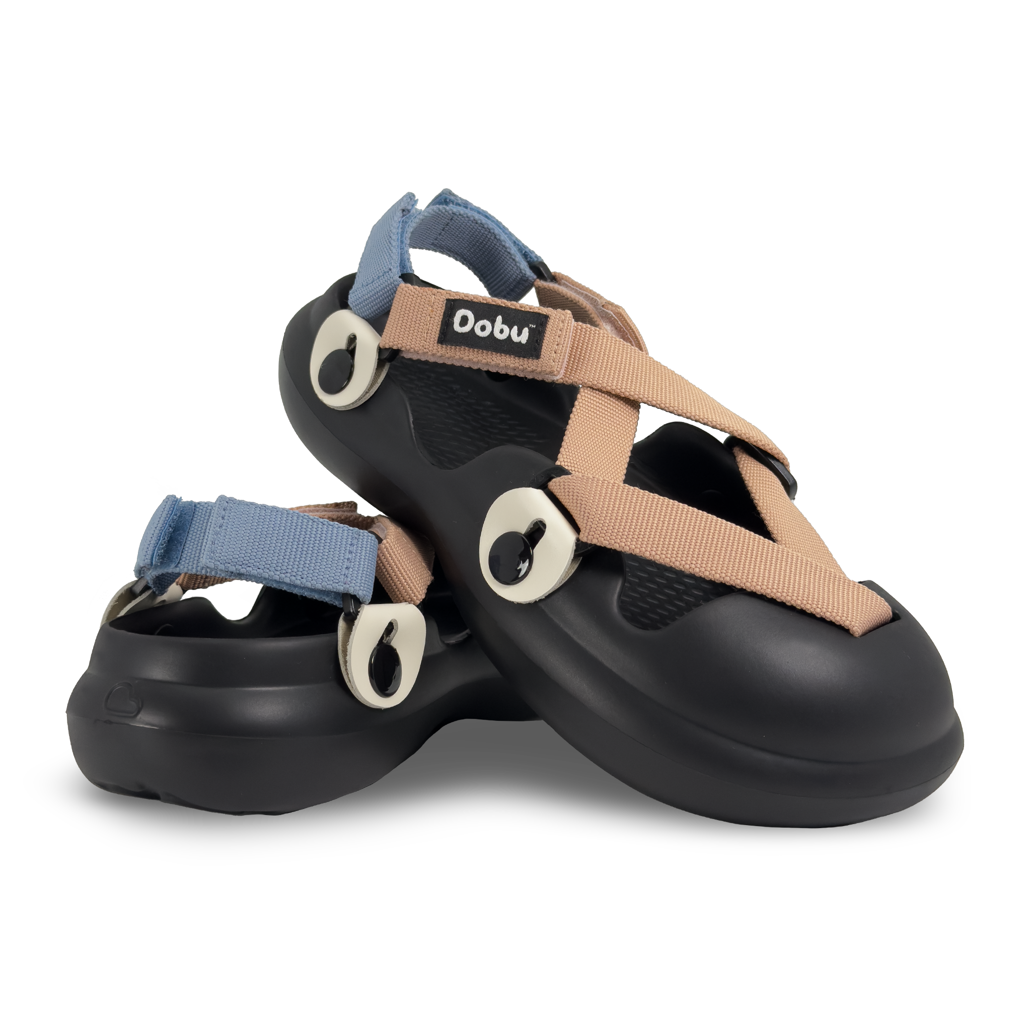 Scarpa sabot con nastri colore nude e carta da zucchero, pelle bianca e suola barefoot leggera vegan