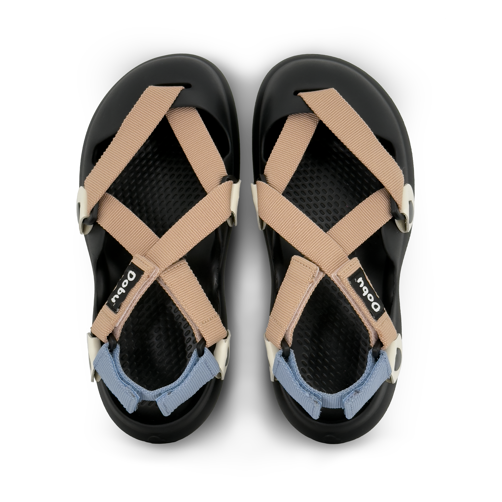 Scarpa sabot con nastri colore nude e carta da zucchero, pelle bianca e suola barefoot leggera vegan