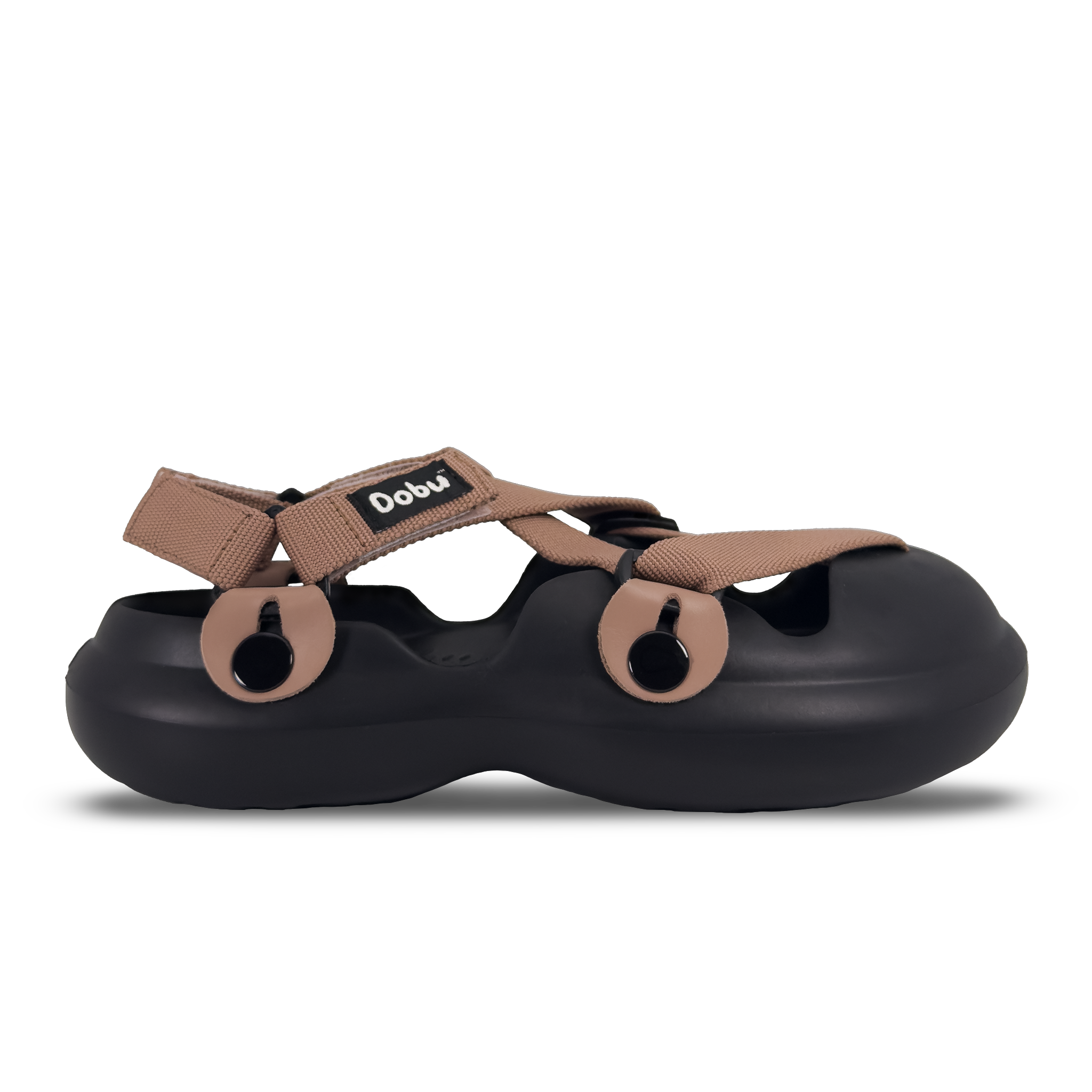 Scarpa sabot con base nera, pelle nude e nastri rosa cipria. Design elegante e punta chiusa