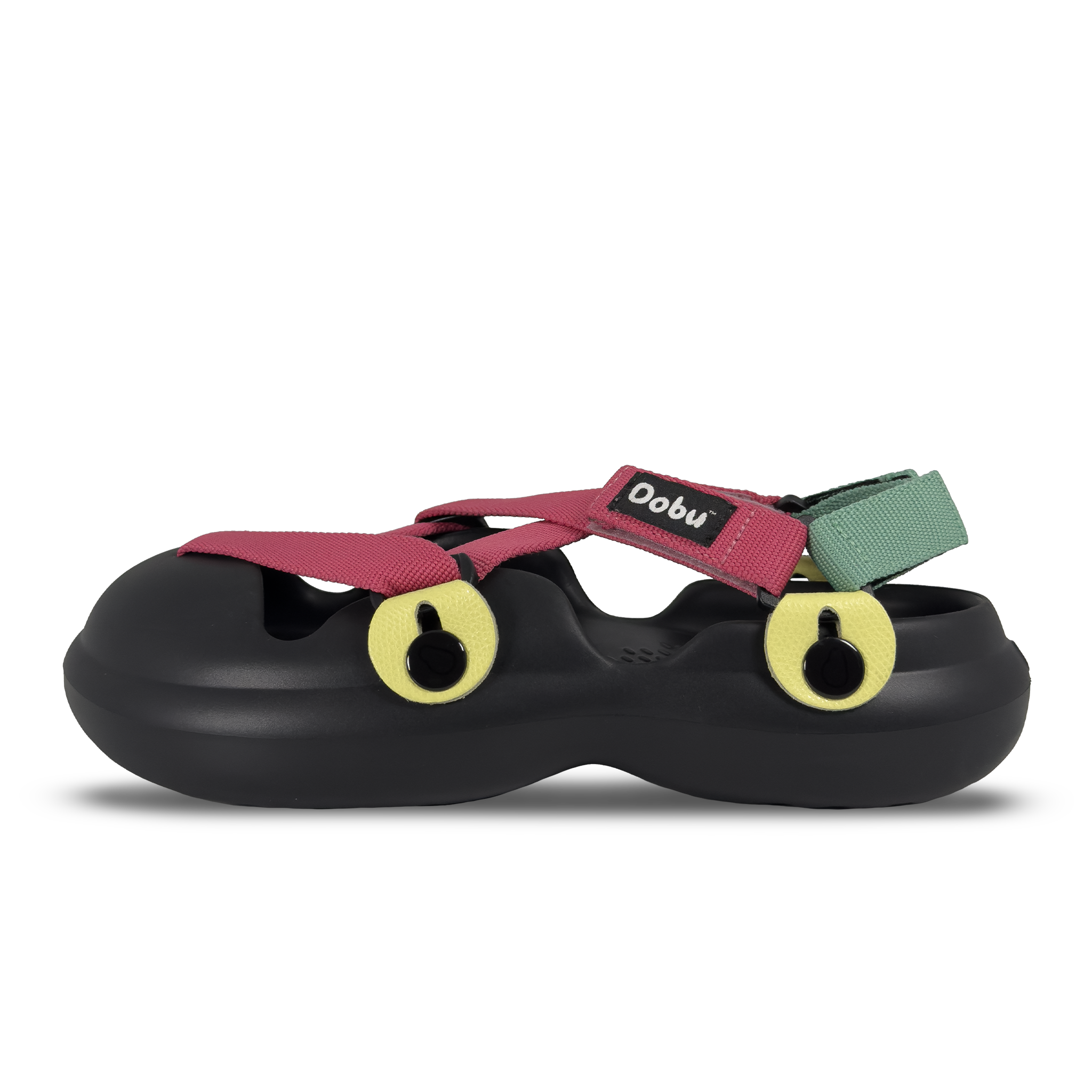 Scarpa sabot multicolore con nastri a contrasto, suola in EVA barefoot e design componibile