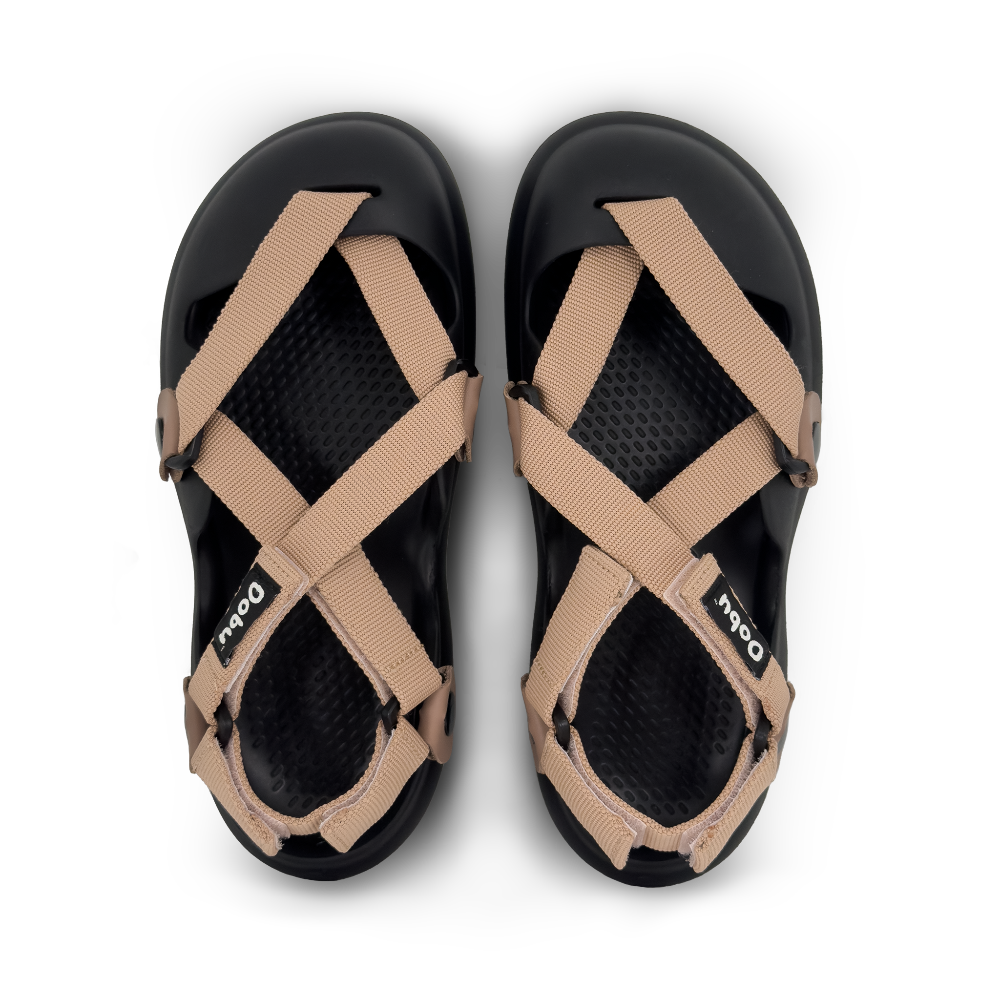 Scarpa sabot con base nera, pelle e nastri color carne. Design nude e punta chiusa

